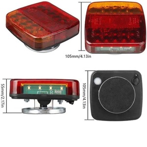 Luce Posteriore Magnetica Wireless Portatile 12V/24V con 20 <span class=keywords><strong>LED</strong></span> Rossi per Camion, Segnale di Svolta, Lampada di Avvertimento e Freno per Roulotte, Camper e Veicoli Ricreazionali - Product Image 6