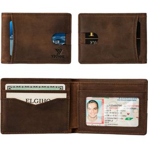 YBONNE กระเป๋าสตางค์หนังแท้แบบพับได้สำหรับผู้ชาย ขนาดกะทัดรัด ป้องกัน RFID บางเฉียบ สไตล์มินิมอล - Product Image 3