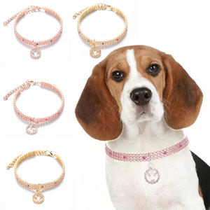 Top Sale Kristallen Ketting Smile <span class=keywords><strong>Face</strong></span> Zirkoon Drie Rij Strass Hond Halsband - Product Image 1