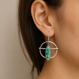 Boucles d'oreilles créoles martelées multicolores style bohème vintage pour femme, bijoux minimalistes tendance - Product Image 2