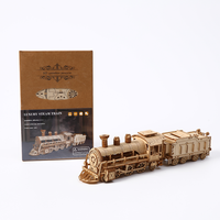 Rompecabezas 3D de Madera al por Mayor, Tren de Vapor, Modelo de Locomotora Vintage para Ensamblar