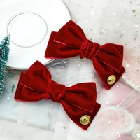 Haute qualité nouveau noël arc pinces à cheveux pour filles métal charme décoré velours cheveux Barrette pince noël cheveux accessoires