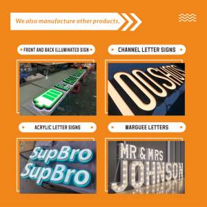 Enseigne Daco OEM/ODM adaptée aux bureaux et salles d'exposition, enseigne en aluminium rétroéclairée par <span class=keywords><strong>LED</strong></span>, enseigne commerciale en métal, conception gratuite - Product Image 6