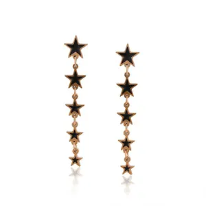 A00769732 Xuping jewelry elegant exquisite stainless steel star long rose gold temperament earrings