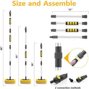 Vente chaude 2026 Brosse de lavage de vitres de voiture à pulvérisation d'eau automatique télescopique à long manche jaune à haute efficacité - Product Image 4