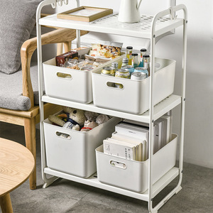 Carrito de Almacenamiento con 4 Contenedores para Cocina, Baño, Sala de Estar, Organizador de Juguetes, Libros, Bocadillos, Ecológico, Rectangular, Tipo Vertical - Product Image 1