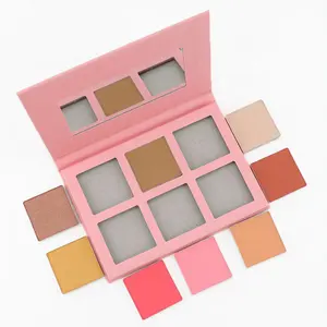 DIY pick colors highlighter blusher palette 6colors matte contour bronzer powder makeup