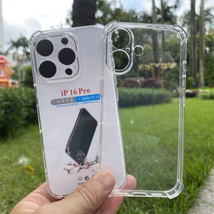 Transparente TPU Clear Soft Impact Phone Case para iPhone 16 16PLUS 16PRO 16PROMAX Plain Clear Fundas transparentes para teléfonos - Product Image 5