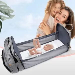 Crib Baby Folding Bed Outdoor Travel Baby Carrier Diaper Bag Backpacks For Mom