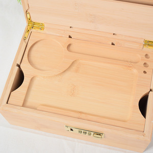 Personalized Bamboo Stash Box with Rolling Tray & Lock, Smell-Proof Box with Accessories Cigar Box - Product Image 6