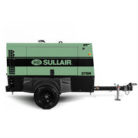 Compresor de Aire de Tornillo Portátil Sullair de 375 CFM, 25hp, 30hp, 50hp, Diésel y Gasolina, 380V, Refrigerado por Aire, con Ruedas para Minería