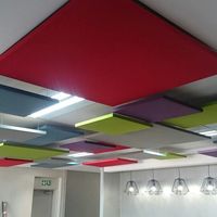 Panneaux acoustiques modernes à haute densité pour le contrôle du bruit au bureau, 100 % polyester recyclé, panneaux muraux isolants, plafond suspendu