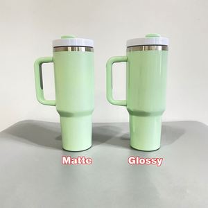 Tazas Blancas para Sublimación, Taza de Viaje de Acero Inoxidable, Vasos Brillantes y Mate de 40 oz con Asa, Taza para Acampar al Aire Libre - Product Image 3