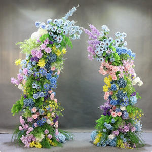 Arche florale en corne de taureau en promotion pour la décoration de scène de mariage en extérieur, fourniture pour l'aménagement de lieux événementiels et la décoration de toile de fond - Product Image 1