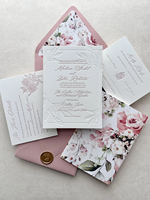 Invitaciones Elegantes con Impresión Tipográfica en Papel de Algodón Puro, Personalizadas con Grabado en Relieve, para Aniversarios, Celebraciones y Bodas, Venta al Por Mayor
