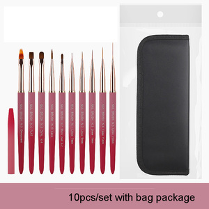 Suministro de salón de belleza, 10 Uds., pinceles de polvo de Arte de <span class=keywords><strong>uñas</strong></span> de metal, delineador de gel <span class=keywords><strong>Rosa</strong></span> degradado, cepillo de <span class=keywords><strong>uñas</strong></span> para diseño de <span class=keywords><strong>uñas</strong></span> - Product Image 2