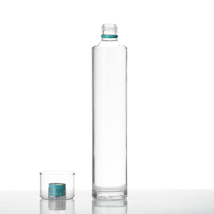 Botella <span class=keywords><strong>de</strong></span> Vidrio Cilíndrica con Tapa <span class=keywords><strong>de</strong></span> Rosca, Cuello Estándar con Tapa Cilíndrica Transparente para Agua, Bebidas <span class=keywords><strong>y</strong></span> <span class=keywords><strong>Alcohol</strong></span> - Product Image 1