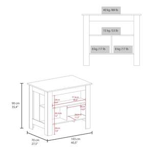 DB Cortes Modern Design <b>Kitchen</b> <b>Island</b> <b>Cart</b> with Large Work Top and 2-Tier Shelf 40\" Width - Product Image 3