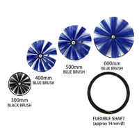Kit de brosses de nettoyage de conduits HVAC avec tige flexible, système de nettoyage de conduits de ventilation, têtes de brosse remplaçables de 300 à 600 mm