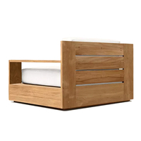 Luxuriöses 3-Sitzer Outdoor-Sofa mit Wasserdichten Kissen aus Teakholz, Umweltfreundliche Gartenmöbel, Hotel- und Villen-Sofagarnitur aus Massivholz