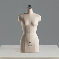Maniquí de Sastre Resistente con Base Rodante Ajustable, Forma de Vestido Femenina de Medio Cuerpo para Enseñanza en Escuelas de Moda