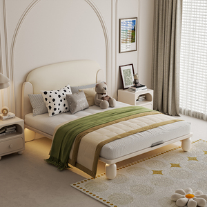 <span class=keywords><strong>Lit</strong></span> pour enfants de style crème, <span class=keywords><strong>lit</strong></span> pour garçon et fille, design princesse, meubles de chambre à coucher en bois moderne, <span class=keywords><strong>lit</strong></span> <span class=keywords><strong>suspendu</strong></span> blanc simple - Product Image 3