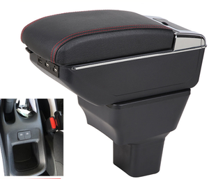 รถญี่ปุ่นรุ่นใหม่ออกแบบรถยนต์หนัง PU สีดำพร้อมกล่องคอนโซลกลาง7 USB สำหรับ Nissan Versa/Sunny/<span class=keywords><strong>Almera</strong></span> 2020-2021 - Product Image 2