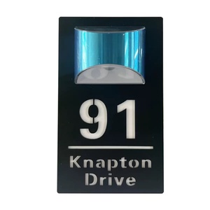 BOYANG Customized Hot Selling Modern Design Black PVC <b>Wall</b> Lamps B22 Bulb Base LED <b>Light</b> Living Room Door Sign House Number Sign - Product Image 5