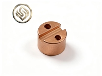 Connecteur Cylindrique Rainuré en Alliage de Cuivre et Laiton Usiné CNC sur Mesure, Bloc de Contact Électrique Fraisé et Percé pour l'Automatisation Industrielle