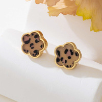 YWJW 1 Set de Joyería de Moda Europea y Americana, Chapado en Oro, Aleación, Trébol de Cinco Hojas, Pulsera, Collar y Pendientes para Mujer