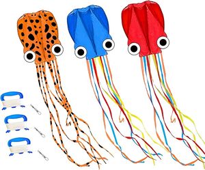 Venta caliente 3D Octopus Kite con cola larga para niños Kite con Easy Flying Beach Game Flying Kites - Product Image 1