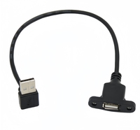 Câble d'extension USB 2.0 3.0 a mâle vers femelle à montage sur panneau à angle droit de 90 degrés, charge rapide 5 Gbps pour ordinateur