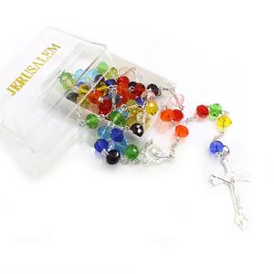 Collar cruzado con cuentas de cristal de colores, collar con caja religioso en la <span class=keywords><strong>comunidad</strong></span> para rezar, promoción - Product Image 4