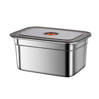 Boîte de conservation alimentaire carrée en acier inoxydable, antibactérienne, empilable, épaissie, avec couvercle, pour réfrigérateur, type boîte à lunch, pour fondue