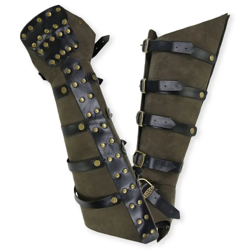 Gauntlet Abad Pertengahan Penjaga Ksatria Antik Armor Steampunk Wrist Cuff Kulit Arm Bracer