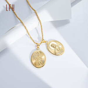 จี้ทองคําแท้ 18k ข้ามเหรียญมหัศจรรย์ จี้พระแม่มารี oro จี้ทางศาสนาต้นฉบับ 18k เครื่องประดับทอง 18k แท้ - Product Image 5