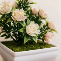 Meilleures ventes : Meuble TV et table basse modernes pour salon, avec roses artificielles en plastique écologique, faites à la main, pour bonsaïs.