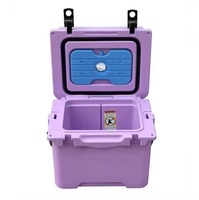 Glacière portable moderne rotomoulée avec poignée robuste - Capacité 17QT, maintien de la glace pendant 5 jours pour le camping, les voyages en voiture, la pêche