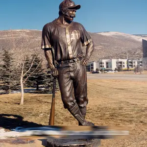 Изготовленная на заказ Высококачественная художественная ручная отливка в натуральную величину бронзовая бейсбольная скульптура победителя Oscar Charleston Stature