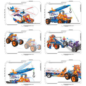 Juego de Construcción de 244 Piezas, Modelo de Vehículo de Reparación de Emergencias en Carretera, Juguete STEM para Niños, Creativo, con Tornillos y Tuercas, Desmontable, Auto, Camión, Helicóptero, DIY - Product Image 4