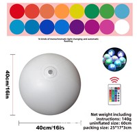 Ballon de plage LED à changement de couleur, télécommandé, clignotant, en PVC, gonflable, lumineux, décoration pour bar aquatique, pour les enfants de 0 à 24 mois