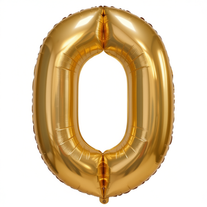 Décoration de fête d'anniversaire en feuille métallique dorée, chiffre 0, 1M, pour fêtes - Product Image 2