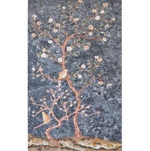 2024 bán buôn moden Cây và Chim mô hình nghệ thuật hình ảnh tường ý tưởng trang trí thủy tinh khảm bức tranh tường mô hình gạch - Product Image 1