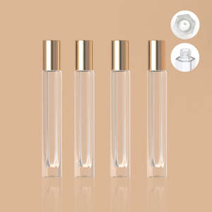 Флаконы-роллеры из стекла 10 мл, шестиугольные, круглые, черные, белые, прозрачные, для эфирных масел и духов, с роликовым колпачком из нержавеющей стали - Product Image 4