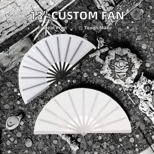 13 Inch Polyester Hand Fan Blanks Customized Logo for Sublimation Promotional & Business Welcome Gifts - Product Image 2