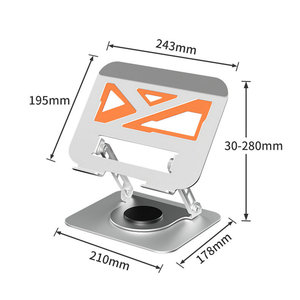 <b>Desktop</b> Tablet <b>Stand</b> 243mm x 195mm Metal 360 Degree Rotating Support Frame For Laptop And Tablet - Product Image 1
