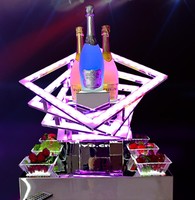 Support de présentation lumineux LED rechargeable en acrylique pour bouteilles de vin, bière et spiritueux