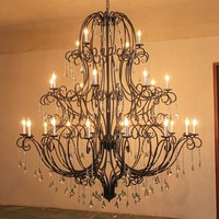 Lustre personnalisé vintage rétro en métal et cristal pour salon, escalier duplex, plafond, décoration intérieure, éclairage