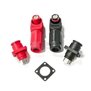 200A 50mm Battery Connector Lithium Positive and Negative Terminal and Cable Red and Black New Energy Storage Terminal