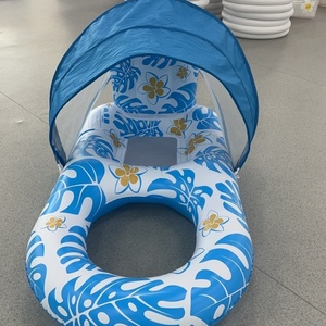 PVC Inflatable <b>Pool</b> Float Single Double Seat with Canopy Swimming <b>Pool</b> Beach Lounger Back Seat - Product Image 4